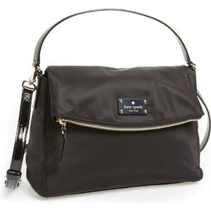 Kate Spade Mini Minka Black Nylon Fold Over Purse